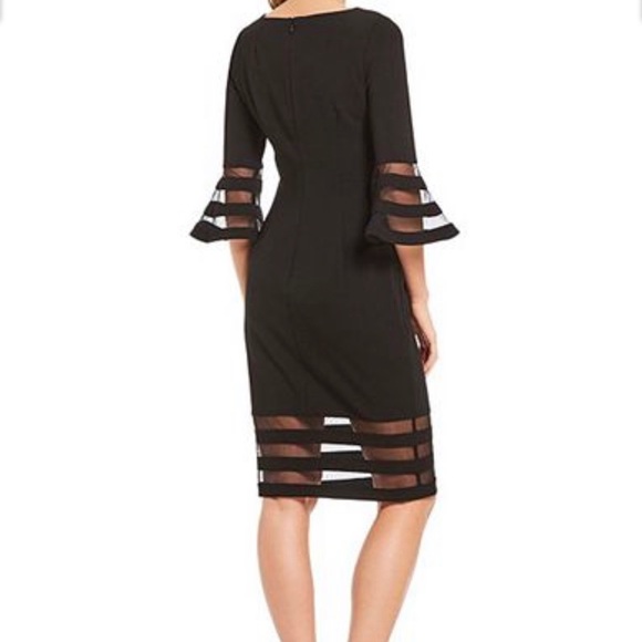 Calvin Klein Illusion Bell Sleeve Dress SZ 8 - Picture 2 of 4